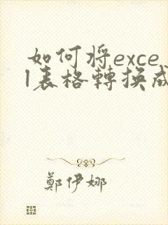 如何将excel表格转换成pdf格式