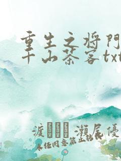 重生之将门毒后千山茶客txt电子书