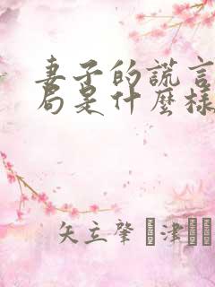 妻子的谎言大结局是什么样的