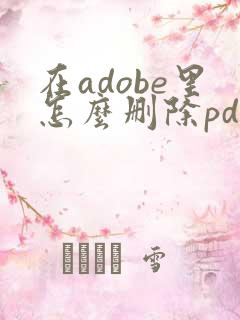 在adobe里怎么删除pdf空白页