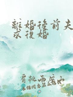 离婚后前夫哭着求复婚