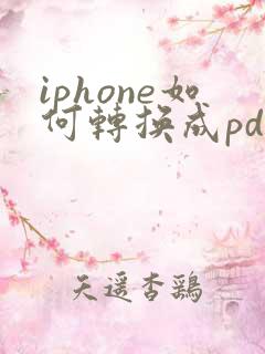 iphone如何转换成pdf格式