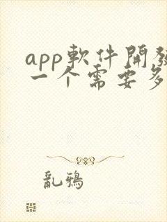 app软件开发一个需要多少价格