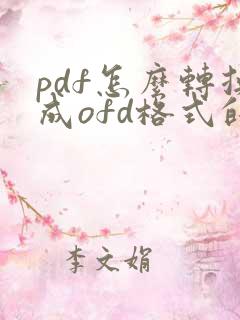 pdf怎么转换成ofd格式的电子发票