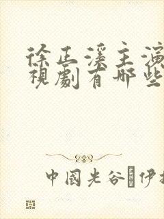 徐正溪主演的电视剧有哪些