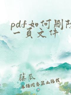 pdf如何删除一页文件