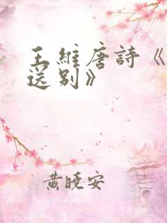 王维唐诗《山中送别》