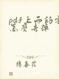 pdf上面的字怎么去掉