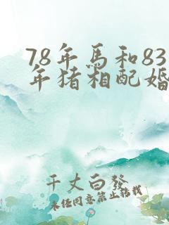 78年马和83年猪相配婚姻如何