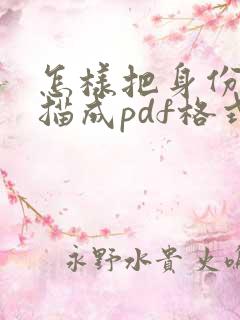 怎样把身份证扫描成pdf格式