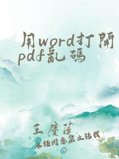用word打开pdf乱码