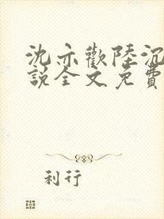 沈亦欢陆沉舟小说全文免费阅读