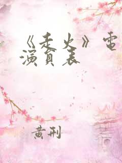 《走火》电视剧演员表