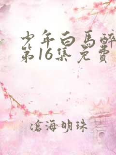 少年白马醉春风第16集免费观看