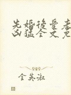 先婚后爱老公很凶猛全文免费
