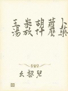 玉米胡萝卜排骨汤放什么药材