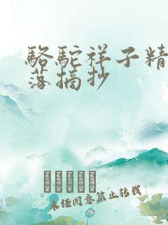 骆驼祥子精彩段落摘抄