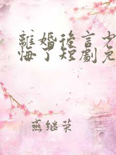 离婚后言少他后悔了短剧免费观看