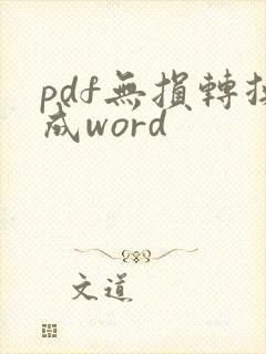 pdf无损转换成word