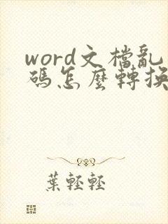 word文档乱码怎么转换成正常文字