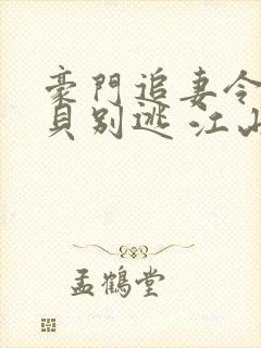 豪门追妻令:宝贝别逃 江山一顾