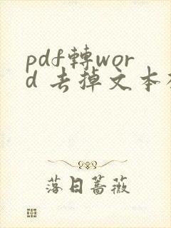 pdf转word 去掉文本框