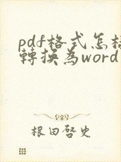 pdf格式怎样转换为word文档