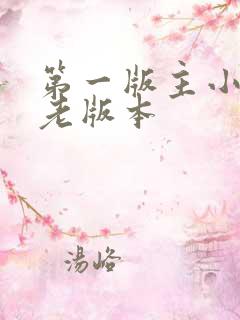 第一版主小说网老版本