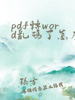 pdf转word乱码了怎么办