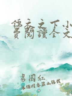 锦衣之下小说免费阅读全文无删减