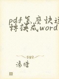 pdf怎么快速转换成word文档