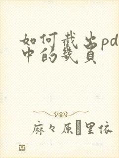 如何截出pdf中的几页