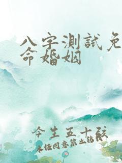 八字测试免费算命婚姻