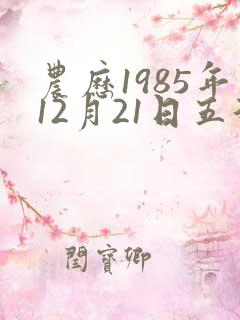 农历1985年12月21日五行八字