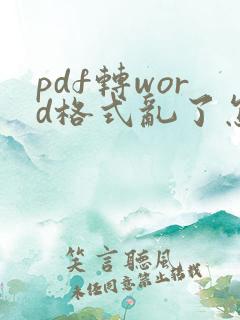 pdf转word格式乱了怎么快速调整