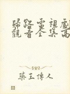 归路电视剧免费观看全集高清完整版