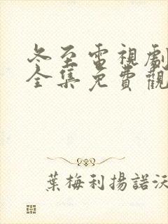 冬至电视剧在线全集免费观看高清