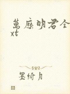 万历明君全本txt