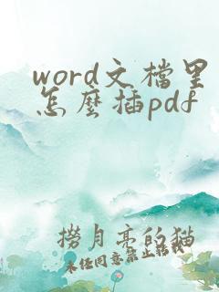 word文档里怎么插pdf