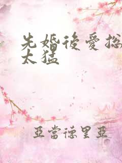 先婚后爱总裁别太猛