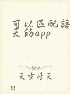 可以匹配语音聊天的app