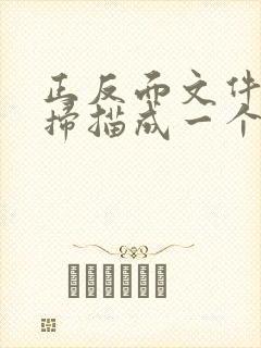 正反面文件怎么扫描成一个pdf