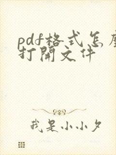 pdf格式怎么打开文件