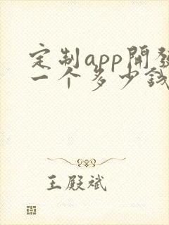定制app开发一个多少钱