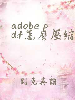 adobe pdf怎么压缩文件大小