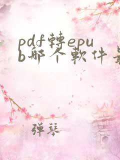pdf转epub哪个软件最好用