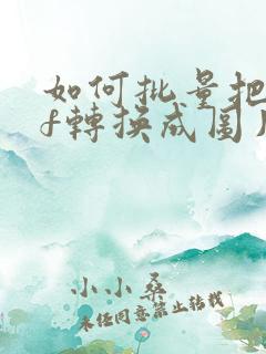 如何批量把pdf转换成图片