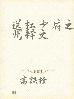 送杜少府之任蜀州释文