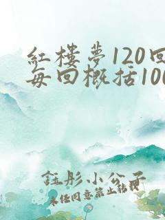 红楼梦120回每回概括100字