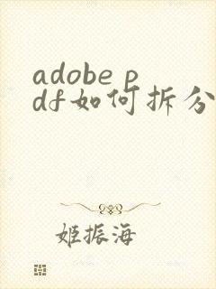 adobe pdf如何拆分成多个文件